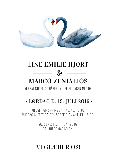 Invitationer - Line & Marco